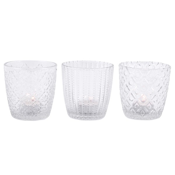 Kerzenhalter Elegance klar, 3er Set
