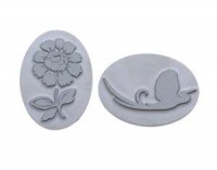 Reliefeinlage Vogel+Blume, oval Reliefeinlage Vogel+Blume, oval