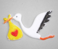 Wachsmotiv Storch mit Baby Wachsmotiv Storch mit Baby