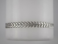 Wachsborte mit Blätter in silber Wachsborte mit Blätter in silber