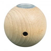 Rohholz-Kugel mit Kerzenhalter 7 cm Rohholz-Kugel mit Kerzenhalter 7 cm
