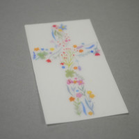 Wachsbild Blumenkreuz zum Kerzen verzieren Wachsbild Blumenkreuz zum Kerzen verzieren