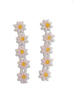 Wachsverzierung 10 Blüten weiß und gelb Wachsverzierung 10 Blüten weiß und gelb