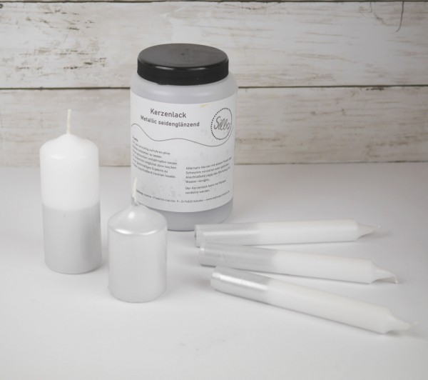 Kerzenlack Metallic Silber 500 g