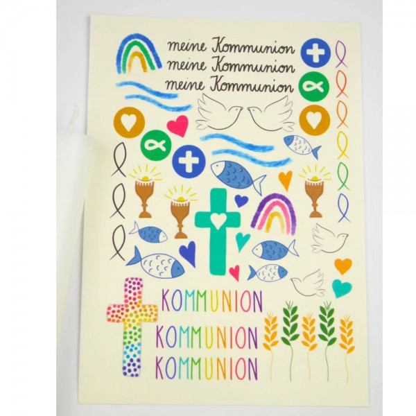 Kerzentattoos Kommunion für Stabkerzen