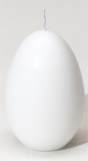 Eierkerze weiß 120x80 mm