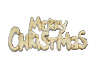 Wachsverzierung Schriftzug Merry Christmas gold Wachsverzierung Schriftzug Merry Christmas gold