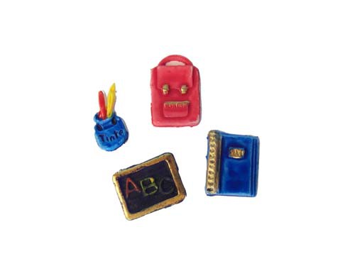 Schulanfangs-Set Tintenfass,Schulranzen, Tafel, Heft