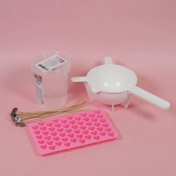 Kerzen basteln Set Gelkerzen – DIY mit Herz Silikonform