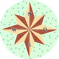Mosaik Vorlagen - Kompass l ∅ 80cm Mosaik Vorlagen - Kompass l ∅ 80cm
