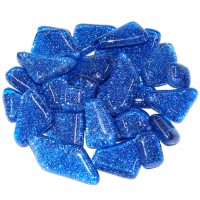 Soft Glas polygonal Blau-Glitter Soft Glas polygonal Blau-Glitter