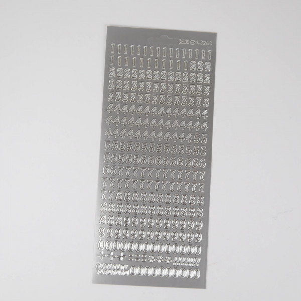 Sticker Zahlen gold oder silber