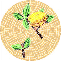 Mosaik Vorlagen - Zitrone | ∅ 30cm