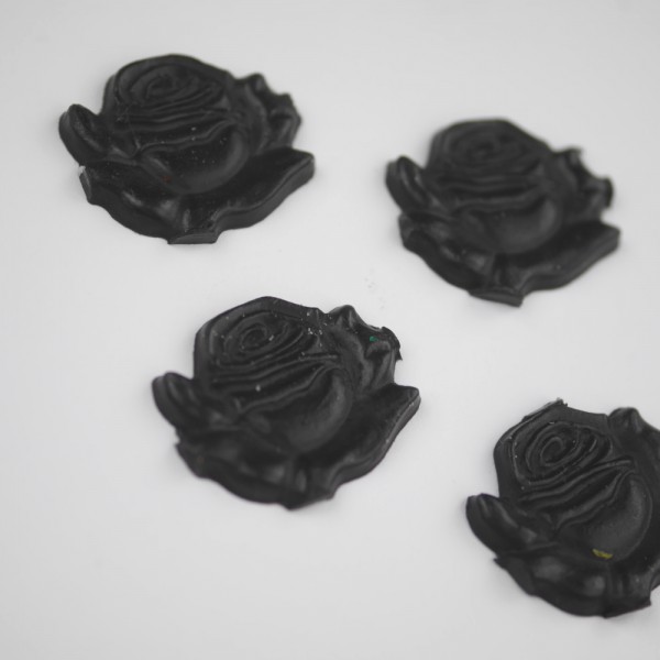 Rosen aus Wachs schwarz für Kerzen