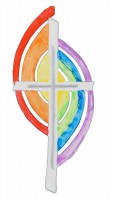 Wachskreuz Ornament Regenbogen für Kerzen Wachskreuz Ornament Regenbogen für Kerzen