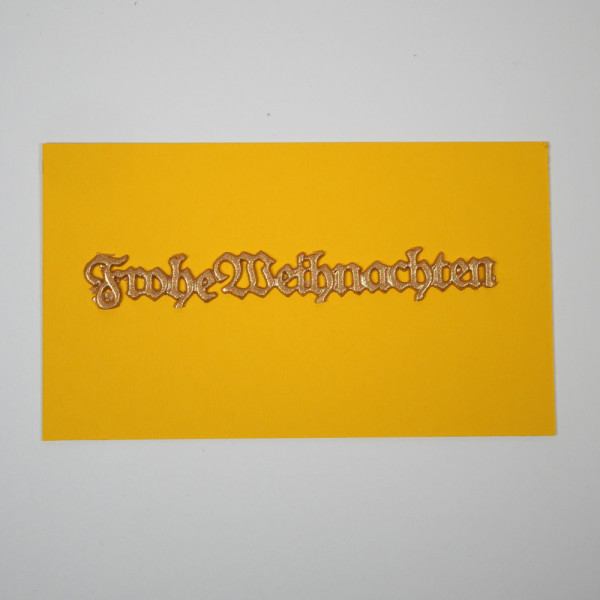 Wachsschriftzug – Frohe Weihnachten – Gold