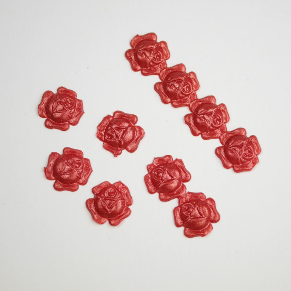 Rosen aus Wachs rot 1,5 cm für Kerzen