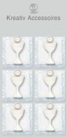 6x Kelch auf Papier mit Perle silber 6x Kelch auf Papier mit Perle silber