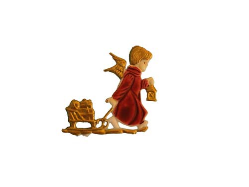 Engel mit Laterne und Schlitten, 4,5 cm
