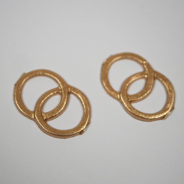 Wachsverzierung Eheringe in Gold – 2 Stück zum Gestalten von Hochzeitskerzen