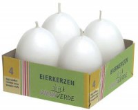 Eierkerzen 4er Pack, weiß Eierkerzen 4er Pack, weiß