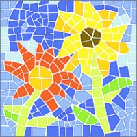 Mosaik Vorlagen - Blumen | 30x30 cm Mosaik Vorlagen - Blumen | 30x30 cm