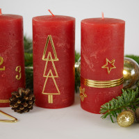 Bastelset Adventskerzen rot und gold Bastelset Adventskerzen rot und gold
