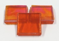 Eis Glas transparent 15x15x4mm - Orange Eis Glas transparent 15x15x4mm - Orange