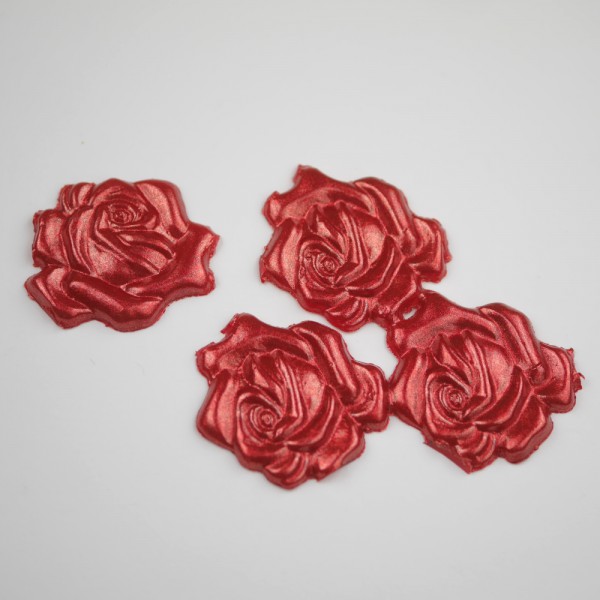 Rosen aus Wachs rot 2,5 cm zum Kerzen verzieren