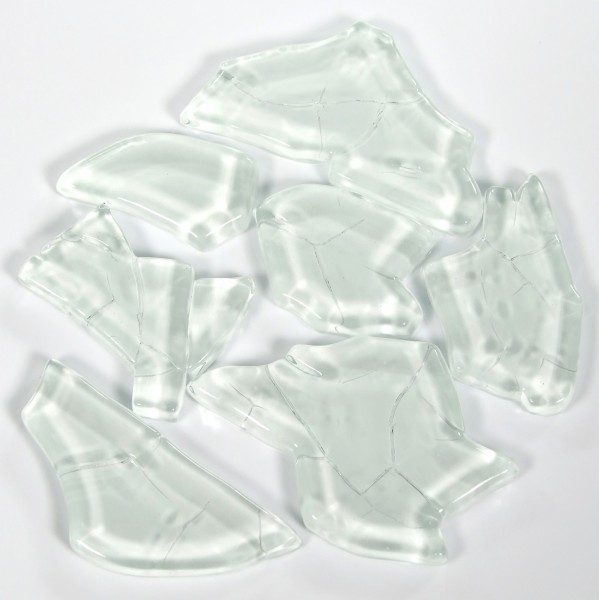 Crash Glas polygonal - Weiß