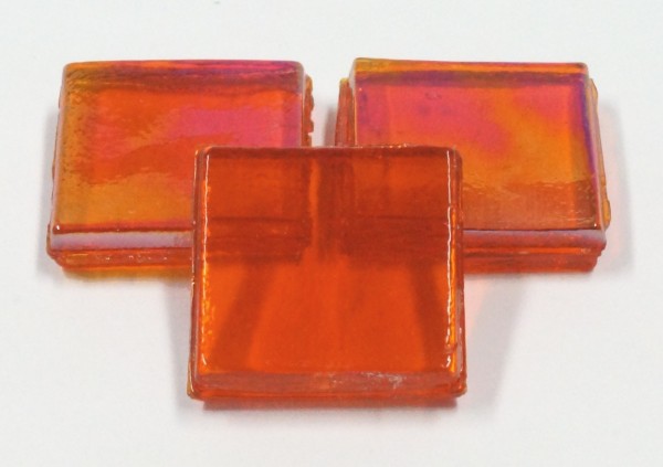 Eis Glas transparent 15x15x4mm - Orange