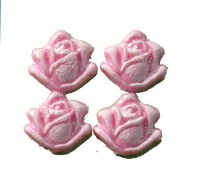 4 Rosen mit Glitter rosa, 2,3 mm 4 Rosen mit Glitter rosa, 2,3 mm