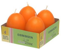 Eierkerzen 4er Pack, orange Eierkerzen 4er Pack, orange