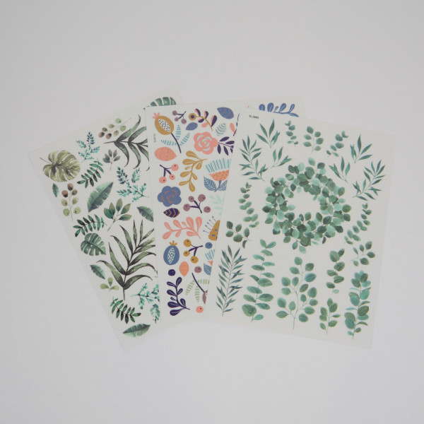 Rub-On Transfer Sticker Botanical Flowers