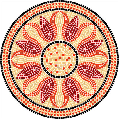 Mosaik Vorlagen - Lotus | ∅ 80cm