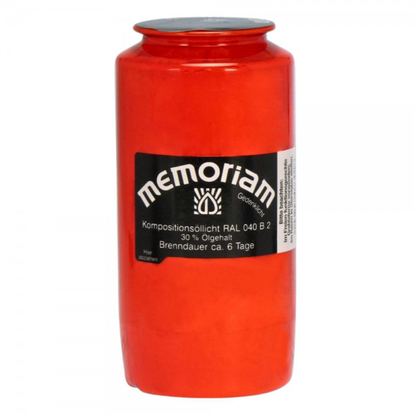 Grabkerze Memoriam Nr. 73, rot, 6 Tage Brenndauer, Aeterna
