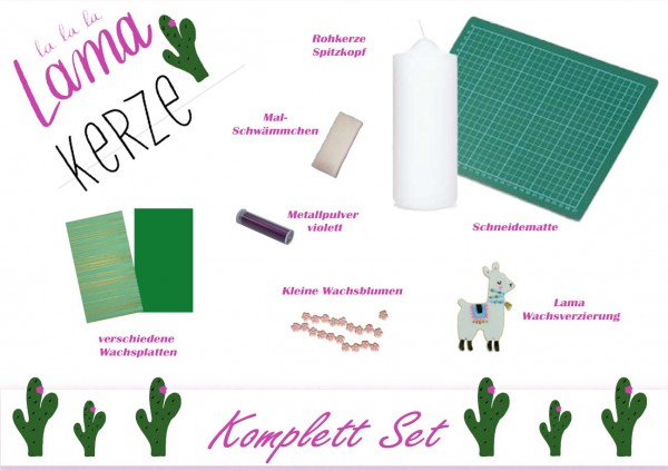 Lama Kaktus Kerze selbst gemacht - Set
