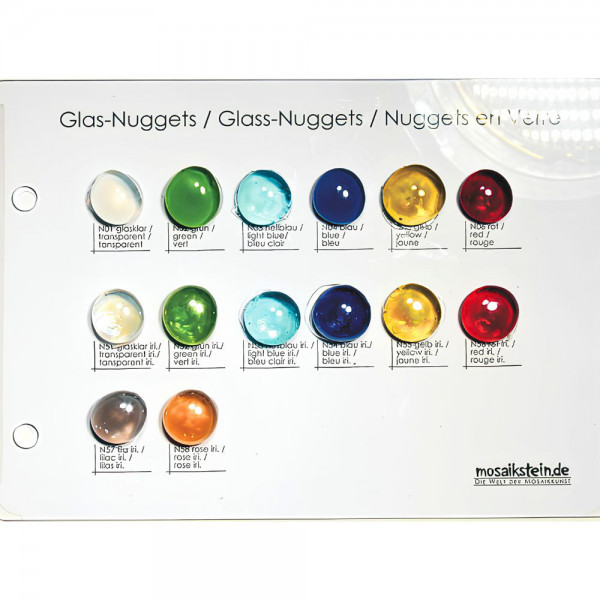 Mustertafel Glas-Nuggets