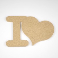 Holzmotiv I love zum Basteln und Gestalten Holzmotiv I love zum Basteln und Gestalten