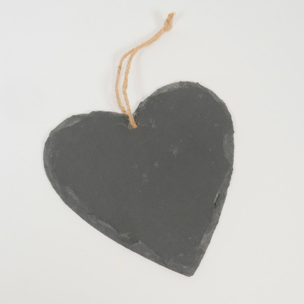 Schiefer Herz 14 x 14,5 cm mit Juteband