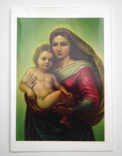 Wachsbild Madonna mit Kind