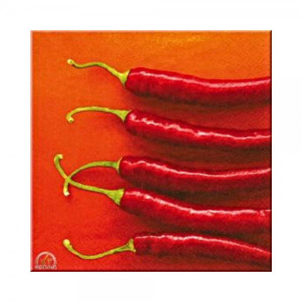 Cocktailservietten - Rote Chilis