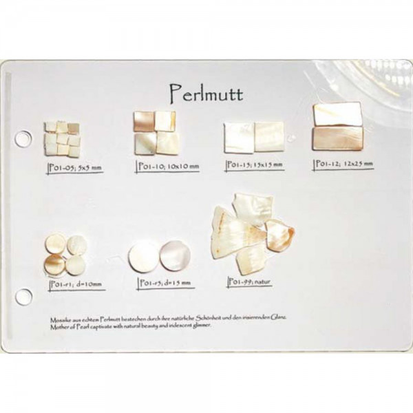 Mustertafel - Perlmutt Mosaik