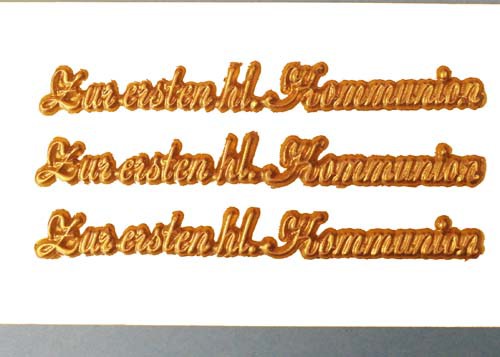 Wachsschriftzug "Zur ersten hl. Kommunion" 9 cm