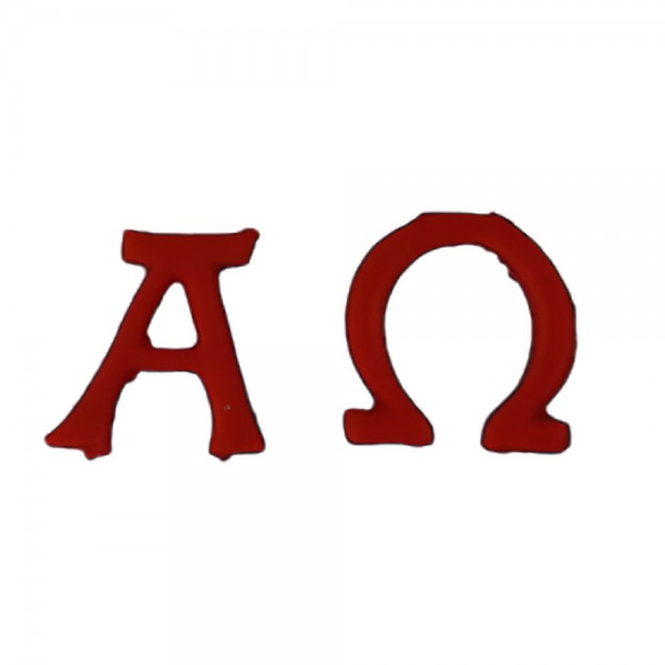 Wachsmotiv – Alpha und Omega – Rot – 1 Paar