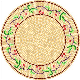 Mosaik Vorlagen - Kirschen 60 cm