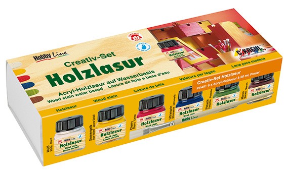 Holzlasur Creativ-Set, 6x20 ml
