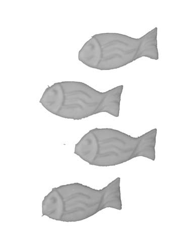 Wachsverzierung Fische unbemalt weiß 3 cm