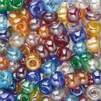 Indianer Perlen Mix transparent 6 mm 100 g Indianer Perlen Mix transparent 6 mm 100 g