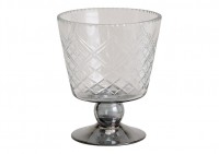 Windlicht mit Rautenmuster aus Glas Windlicht mit Rautenmuster aus Glas
